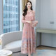 Chiffon long-sleeved dress women's spring and autumn 2021 new middle-aged mother foreign style skirt popular this year 40 years old