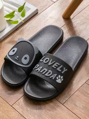 Black slippers men's trend outdoor summer home fashion wear non-slip lovers cool men's beach