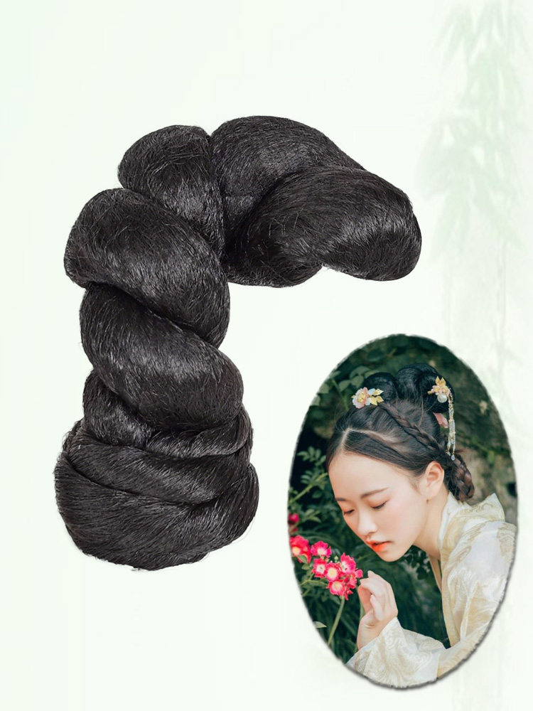 Lig costume wig Snake bun Vertical twist hair bag princess shape COS ancient style shape can be bent and deformed