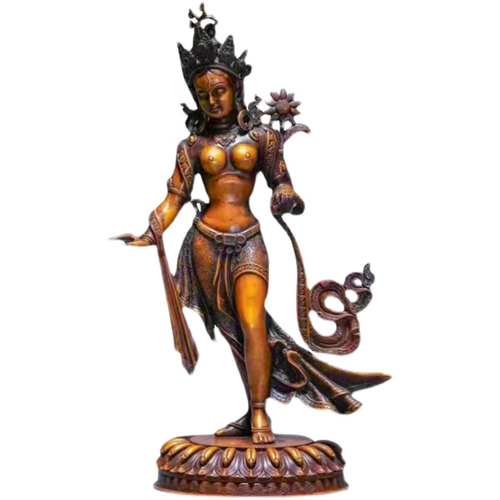 Тибетская поставка Будды поставки медной замораживающая мать -будда статуи тантрическая статуя статуи Будды Высокие 32 см статуи статуи Бесплатная доставка бесплатная доставка