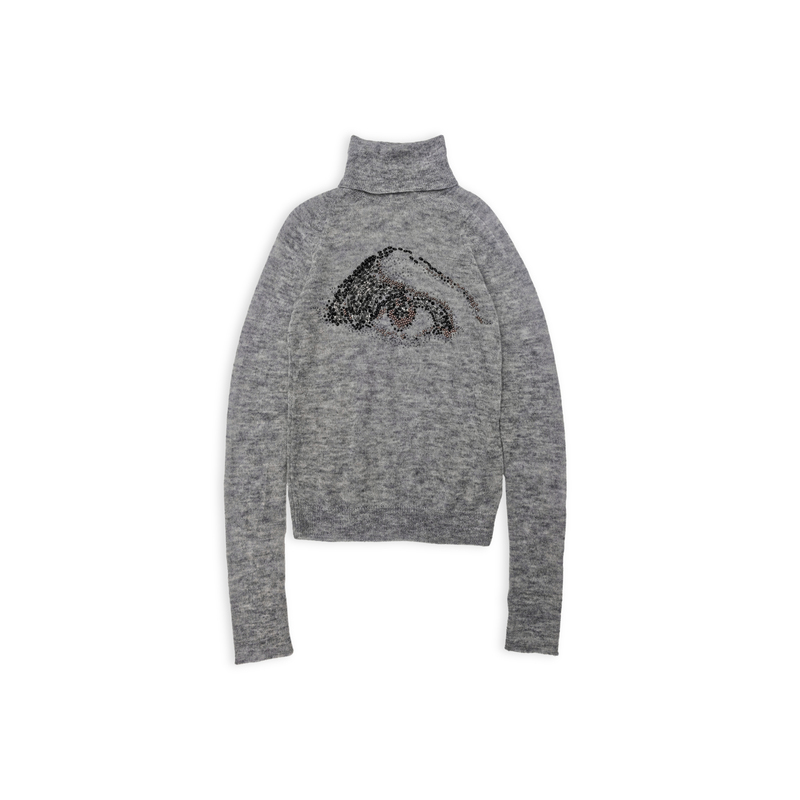 Hecaiti ® Tribute to Gh-Nd003 Mohair Wool Future Eye Embroidered Sweater Hediboy
