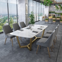 Nordic Large Desk Chair Modern Minimalist Marble Conference Table Long Table Light Extravagant Staff Bench Negotiating Table