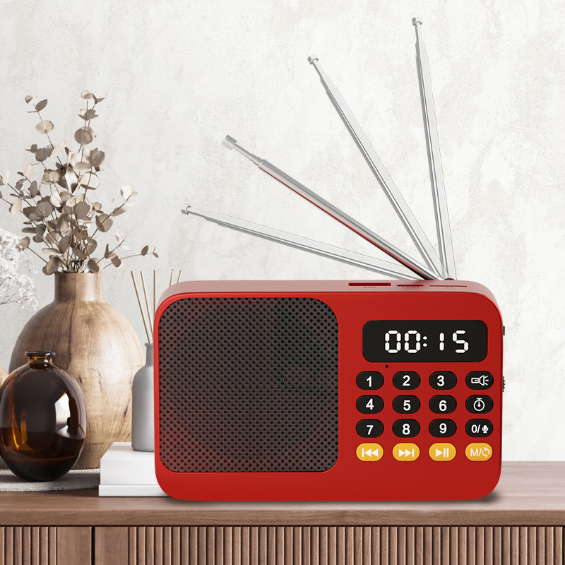Portable Radio, Audio Book Player for the Elderly, Rechargeable Digital Display, Multi-Functional Music Recorder