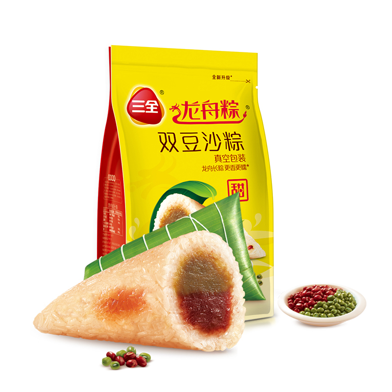 三全龙舟粽子甜粽蜜枣豆沙粽早餐咸粽鲜肉粽嘉兴端午特产真空包装