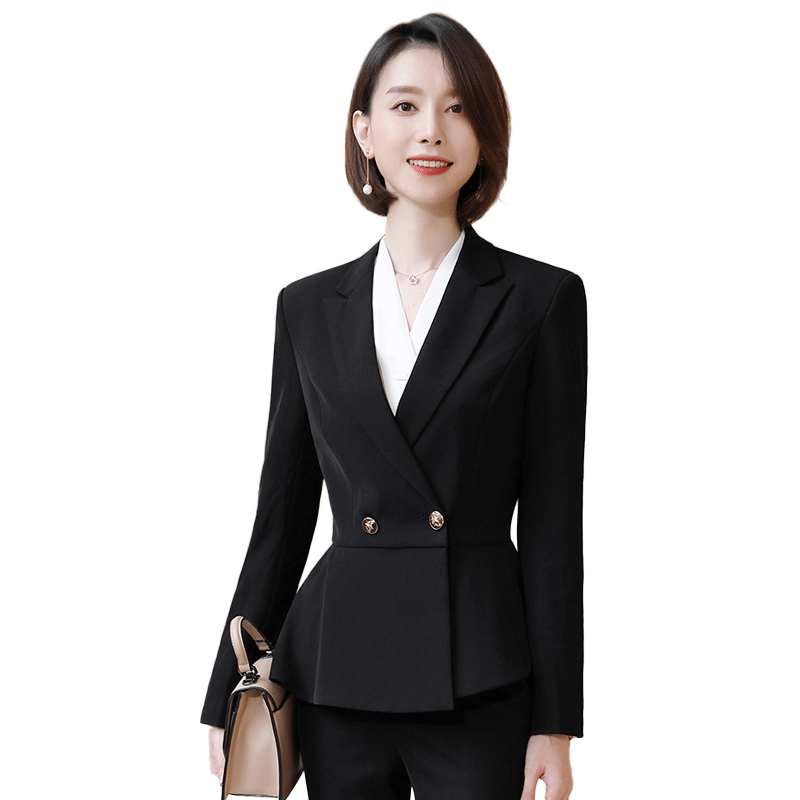 夏勤 Demi-season classic suit jacket for leisure, black set, Korean style