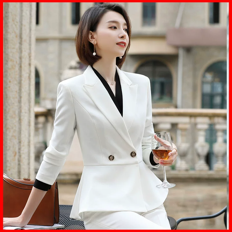 夏勤 Demi-season classic suit jacket for leisure, black set, Korean style