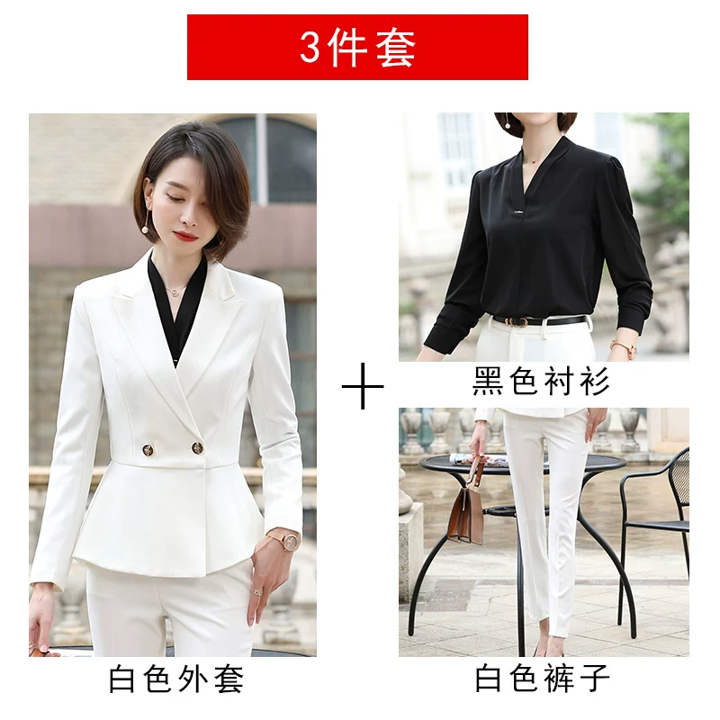 夏勤 Demi-season classic suit jacket for leisure, black set, Korean style