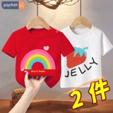 Хлопковая футболка с коротким рукавом, детская летняя тонкая летняя одежда для девочек, короткий рукав, детская одежда, 1 лет