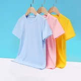 Детская хлопковая тонкая футболка с коротким рукавом, приятная телу цветная летняя одежда