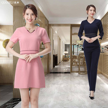 Shallow you beautician work clothes female high-end temperament Chinese massage technician clothing beauty health club autumn and winter