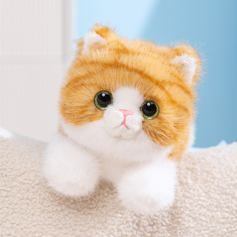 Подлинная милая маленькая плюшевая игрушка-кошка, кукла в лежачем положении, кукла с частицами, подарок на день девочки, который будет сопровождать тряпичную куклу
