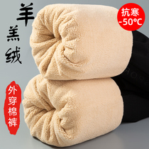 Cotton pants men wear winter plus velvet thick northeast cold pants ultra-thick extra-thick windproof winter lamb velvet warm pants