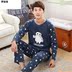 Mùa hè cotton mens đồ ngủ tuổi teen đồ ngủ dài tay quần mùa xuân và mùa thu mùa hè học sinh trung học tại nhà quần áo bộ. 