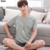 Z.2020 Summer Pyjama bông Mens Summer Mens Casual Quần soóc mùa hè ngắn tay áo Mens Home Mang Set. 