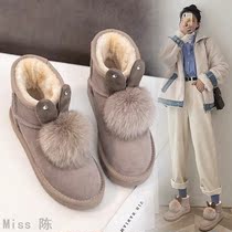 Snow boots women winter plus velvet thickening 2021 new all-match cotton shoes thick bottom net red boots warm bread shoes women