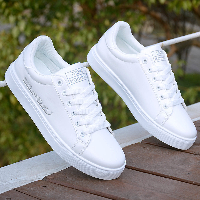 Thick-soled white shoes men's leather sports casual couple shoes summer white shoes breathable Korean version all-match height-increasing shoes for men