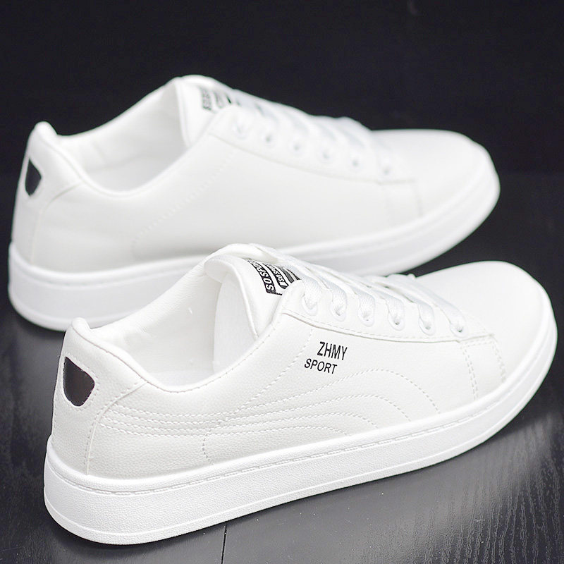 Thick-soled white shoes men's leather simple 2022 new autumn trendy casual shoes Korean version all-match inner height-increasing board shoes for men