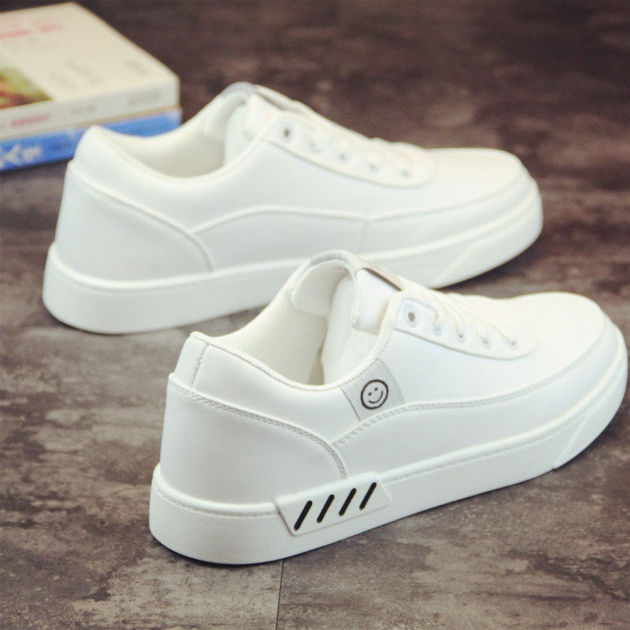 Thick-soled white shoes men's leather Korean version of all-match sports casual sneakers for men's youth simple couple shoes men's inner height