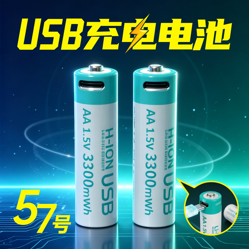 USB No. 5 No. 7 Rechargeable Battery Fingerprint Mouse Toy Remote Control 1.5V Constant Voltage Aa/Aaa Large Capacity Lithium Battery