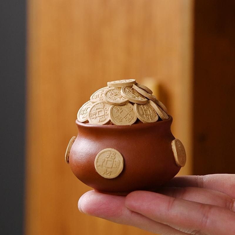 Boutique purple sand tea pets recruit treasure pieces of kung fu tea tea table tea table tea art tea ceremony accessories