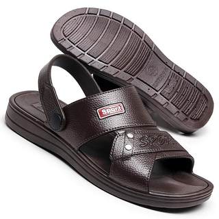 越南橡胶凉鞋男夏季厚底中年拖鞋外穿沙滩鞋防水塑料防滑透气两用