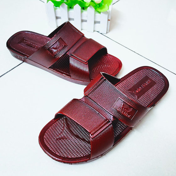 Summer slippers for middle-aged and elderly men, oil shoes, home use for the elderly, grandfather and father, plastic slippers, non-slip, wear-resistant and thick