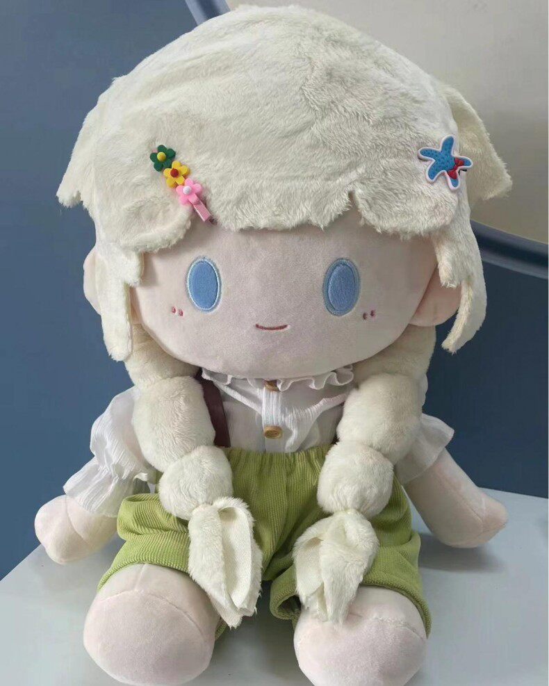 棉花娃娃/毛绒玩具娃衣 40cm棉花娃娃可换装奶豆裸娃加汉服套装 新年节庆毛绒娃娃礼物 0001