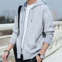 Fall plus down Korean version of the new 100 hitch middle-aged trendy sports relaxation sweatshirt with cap cardiovert jacket male winter