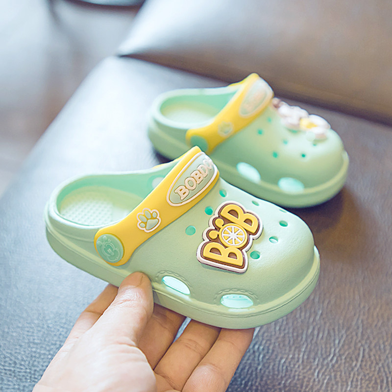 Детские тапочки Babudou, детские сандалии, для младенцев и малышей 1-3 лет, для 2 мальчиков и девочек, детская обувь с отверстиями, мягкая подошва, нескользящая