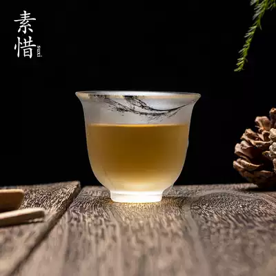 Suixi ink colored glaze Bell Cup Tea Cup home simple retro Chinese style Single Cup guest Cup kung fu tea set