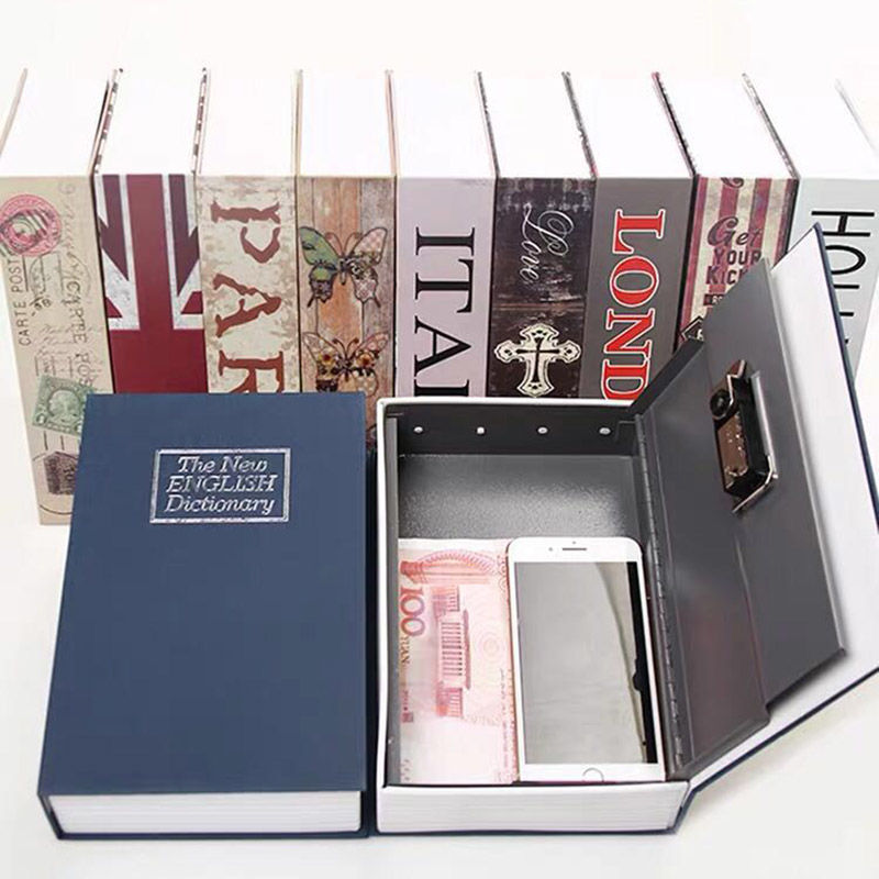 Book safe with lock password box storage piggy bank adult household can deposit and withdraw money cylinder net red