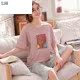 . Pyjama phù hợp ngắn womens mùa hè ngắn tay áo chùng dòng bông lớn phụ nữ kích thước lỏng lẻo có thể mặc quần áo về nhà.