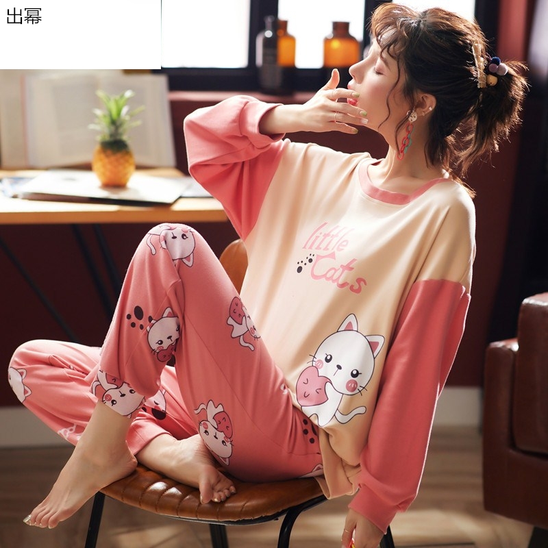 Thu pajamagirls 12-15 tuổi dài tay áo bông của mùa xuân và mùa thu cô gái ngọt ngào dễ thương junior sherum học sinh trung học.