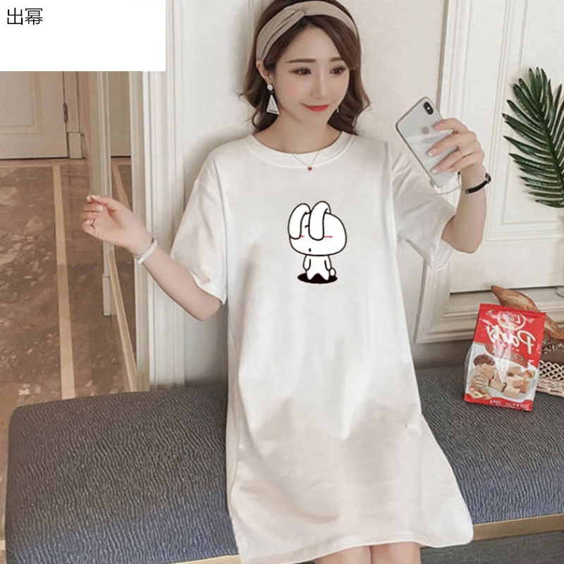 Mùa hè Hàn Quốc phiên bản của sinh viên loose-fitting bộ đồ ngủ cô gái mùa hè tay áo ngắn trong một bộ đồ ngủ lớn mã tươi có thể phim hoạt hình mòn.