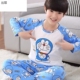 Mens giữa và trẻ em cũ bộ mùa thu mùa xuân dài tay bông chàng trai mùa hè Pyjama học sinh trung học cơ sở 11-20 tuổi.