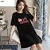 Mùa hè Hàn Quốc phiên bản của sinh viên loose-fitting bộ đồ ngủ cô gái mùa hè tay áo ngắn trong một bộ đồ ngủ lớn mã tươi có thể phim hoạt hình mòn. 