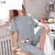 . Pyjama phù hợp ngắn womens mùa hè ngắn tay áo chùng dòng bông lớn phụ nữ kích thước lỏng lẻo có thể mặc quần áo về nhà.