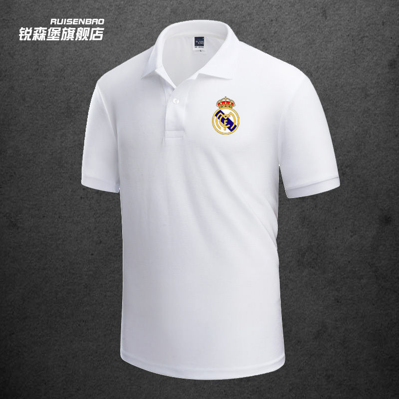 Real Madrid La Liga Real Madrid Training Team Uniform Men's Polo Shirt Real Madrid Short-Sleeved T-Shirt Summer Football