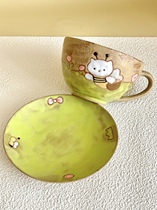 Abbh Workshop Kitty album Milk Cup Coffee Cup snack dish Zhengde hand ceramic