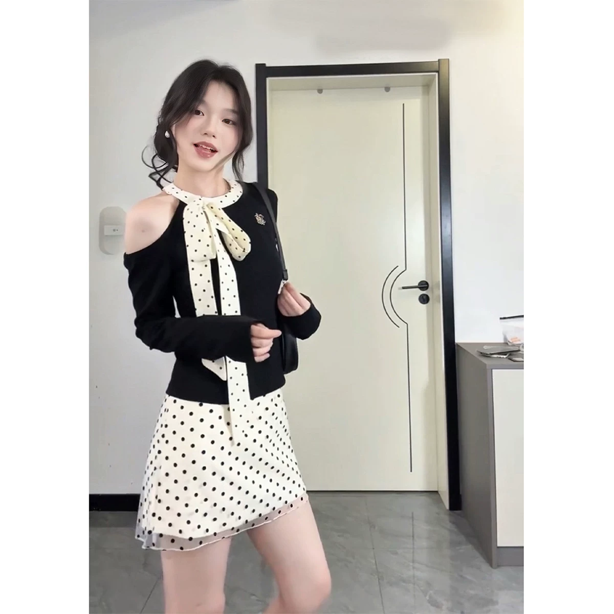 Autumn set, long-sleeve, skirt