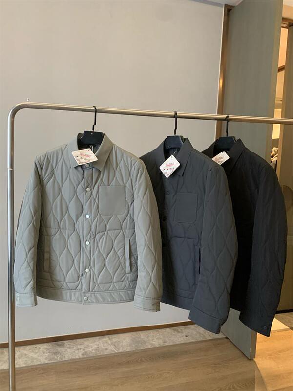 Cabinet 1799! Men's Lightweight, Warm, Slim-Fit, Thickened Cotton Jacket with Mulberry Silk Quilting for Autumn, Casual Outerwear
