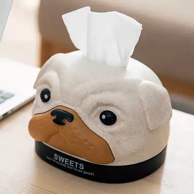 Tissue box home living room desktop ornaments cosmetic room sanitary paper box creative cute cartoon coffee table free of punching New