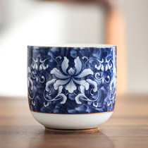 Day Style Ceramic Tea Cup Green Flower porcelain Jingdezhen Home Goods Drinking Cup Water Cups Chinese Classical Masters Cup Size