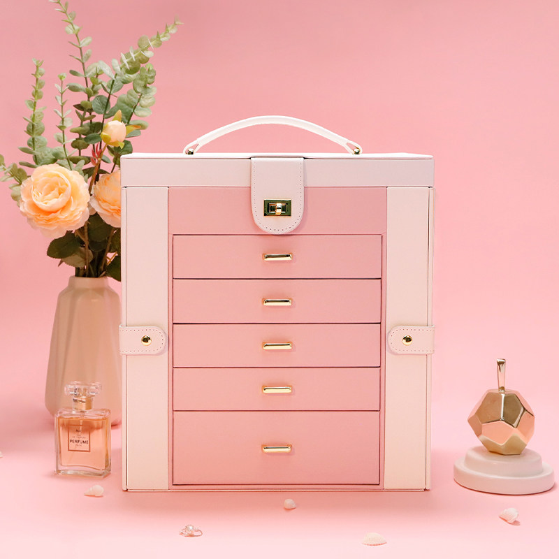 Hand decoration First decoration case containing box Large capacity multilayer ornament box Earring ear pin light extravagant and upscale wedding gift