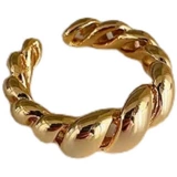 Ретро металлическое дизайнерское регулируемое безразмерное кольцо с косичкой, французский стиль, простой и элегантный дизайн