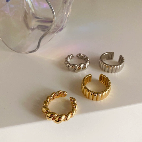 Ретро металлическое дизайнерское регулируемое безразмерное кольцо с косичкой, французский стиль, простой и элегантный дизайн