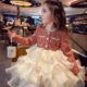 Girls' fluffy yarn princess dress