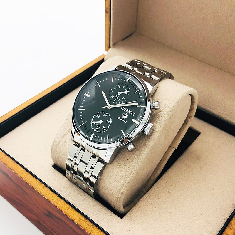New watch men's waterproof steel belt quartz non-mechanical watch Korean version of the tide brand student sports style men's watch