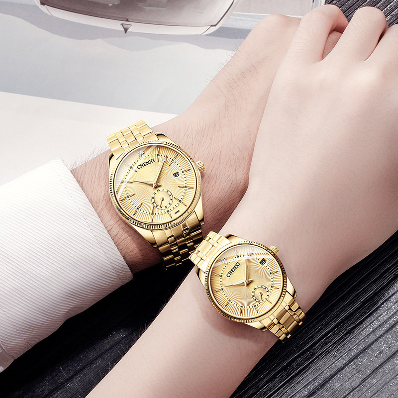 CHENXI new quartz non-mechanical watch fashion business casual couple watch waterproof calendar watch male