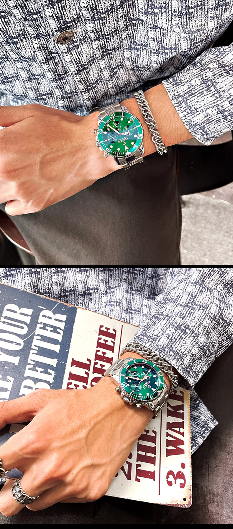 Men's Quartz Watch Steel Strap Waterproof Multi-functional Elegant_voghion.com